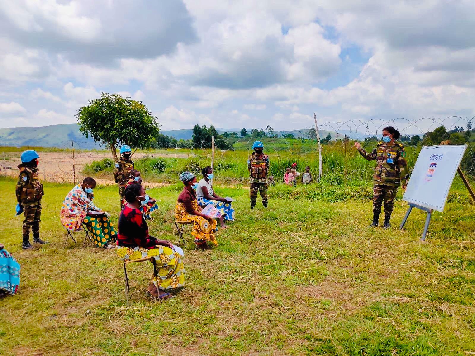 African military officer informs women on covid-19