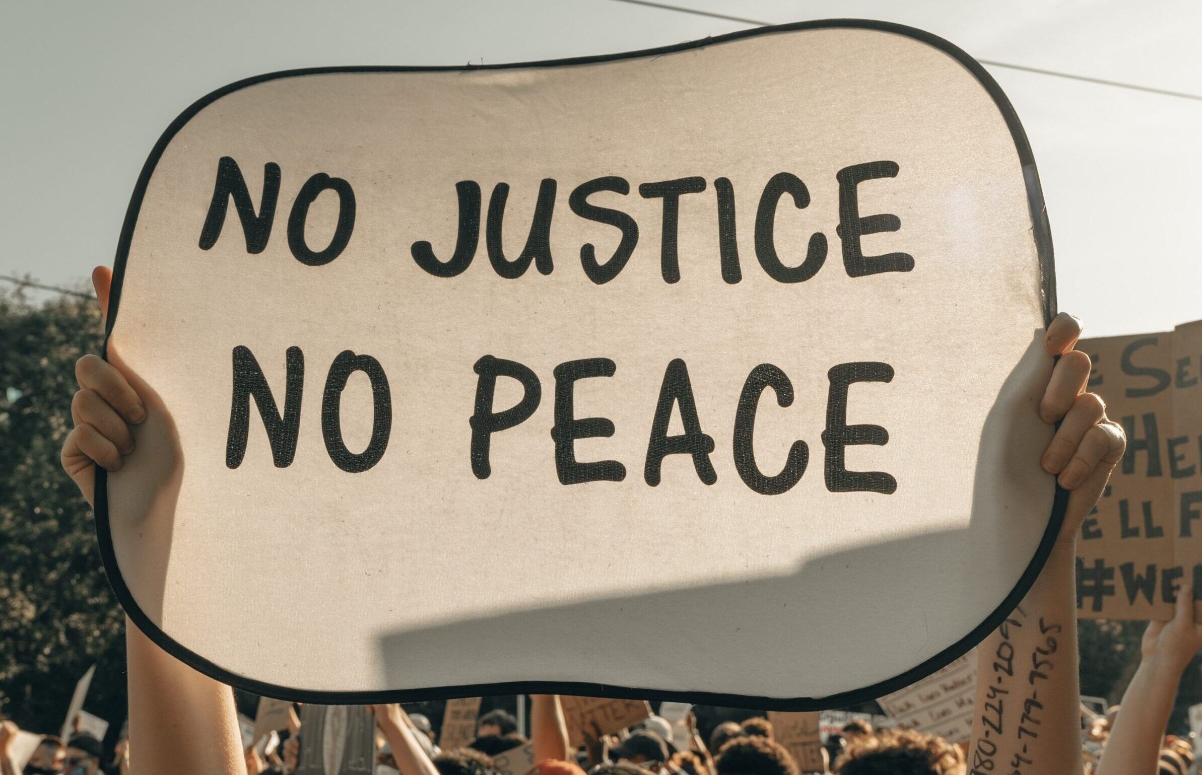 No Justice No Peace sign