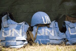 UN helmet and vests
