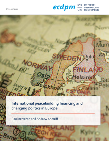 PDF Cover of International peacebuilding financing and changing politics in Europe