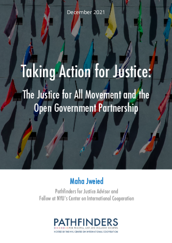 The Justice for All Movement and the Open Government Partnership. Author: Maha Jweied