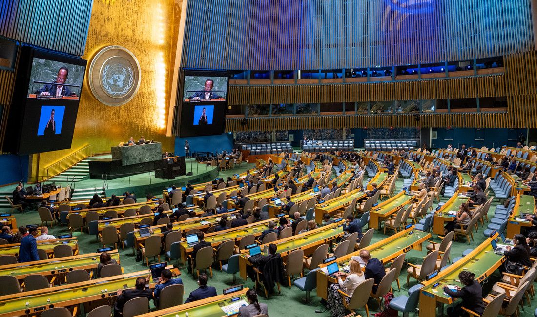 The plenary session of the UN General Assembly on the first day of the UN Summit of the Future. The following day, the Pact of the Future was adopted here with a large majority.