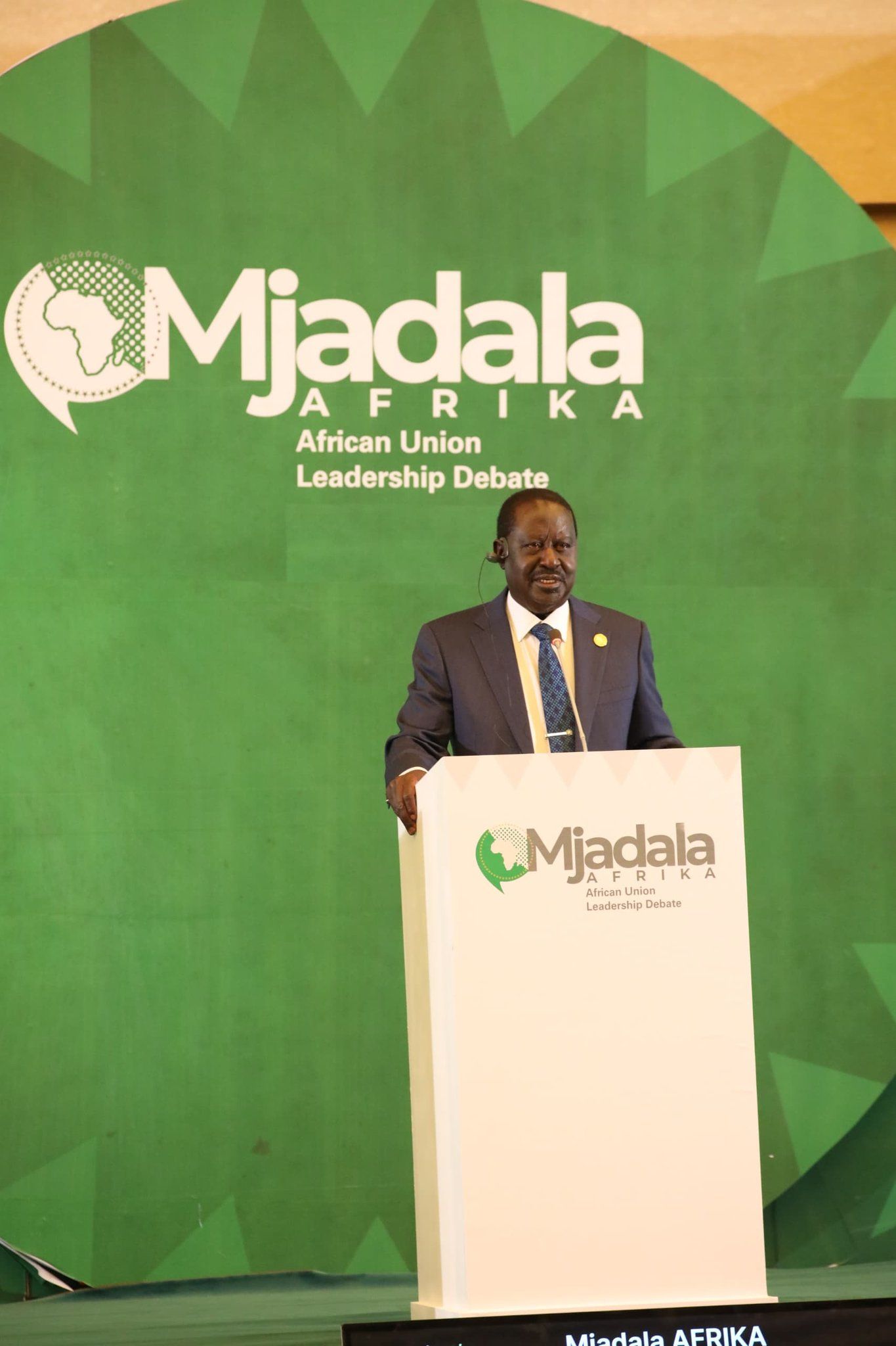 Raila Odinga participates in the AUC Mjadala Afrika Leadership Debate.