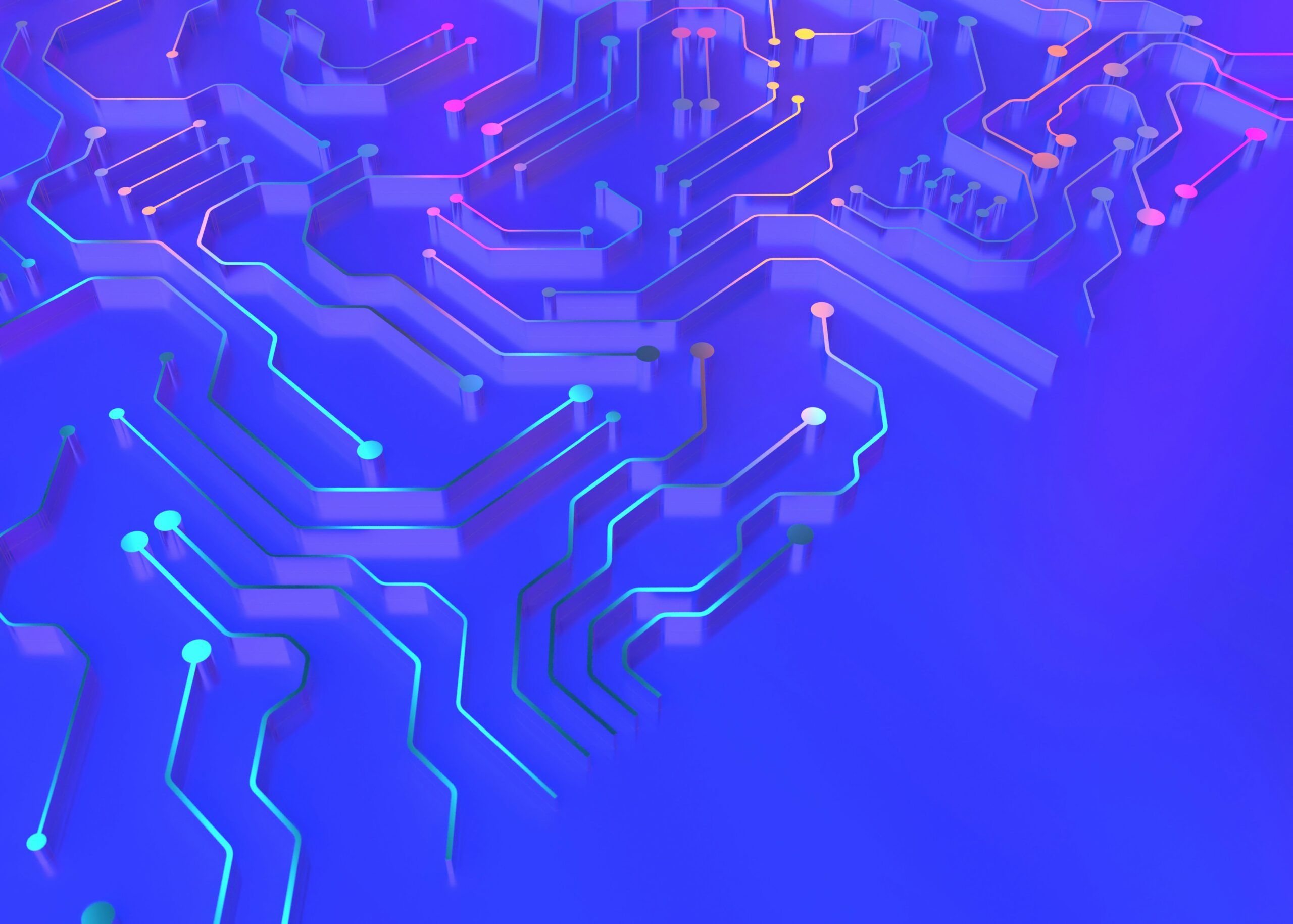 Blue background with computer circuit lines
