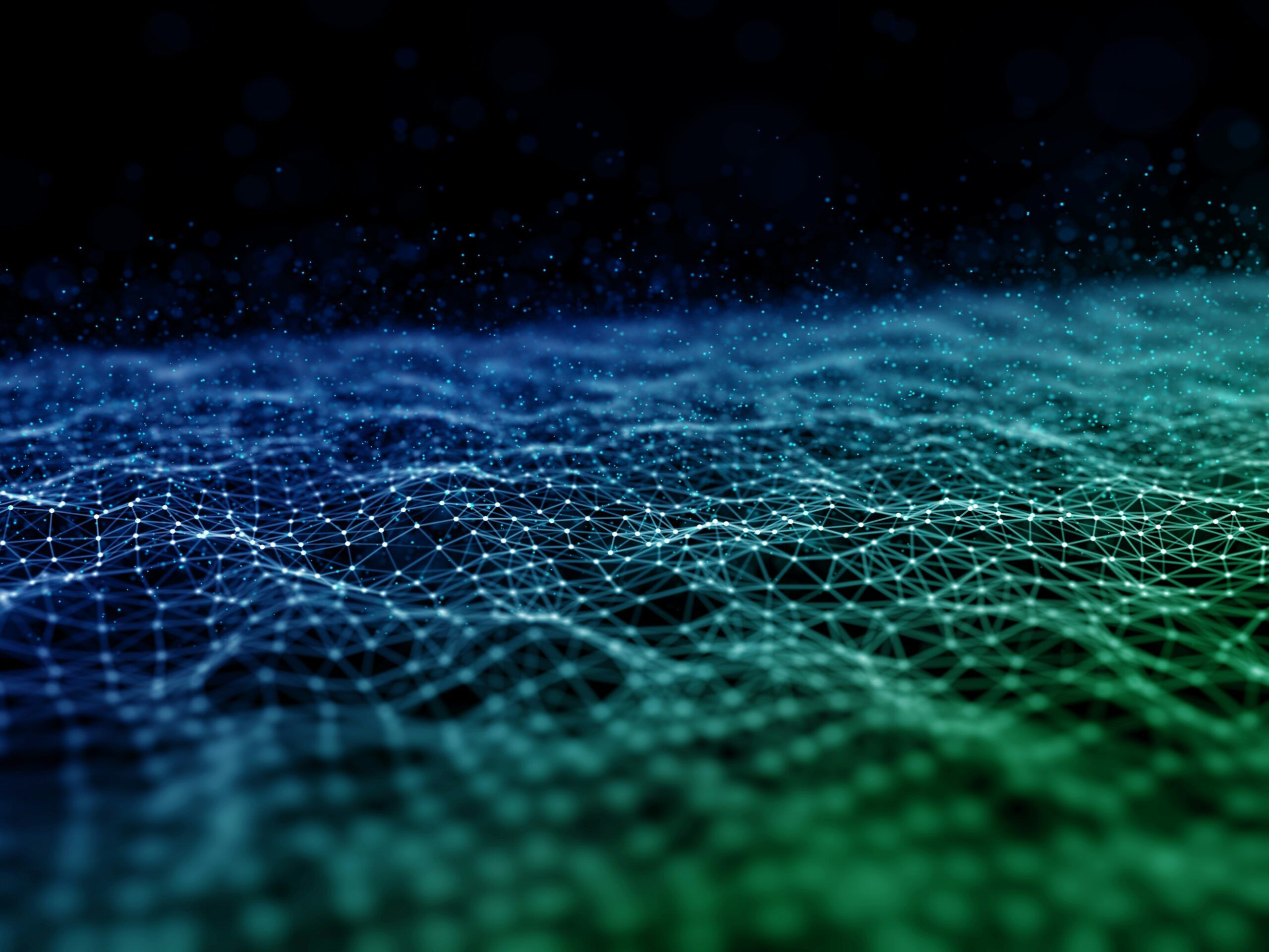 3D render of a modern network with interconnecting lines.