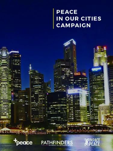 Front page of Peace in Our Cities Campaign Brochure
