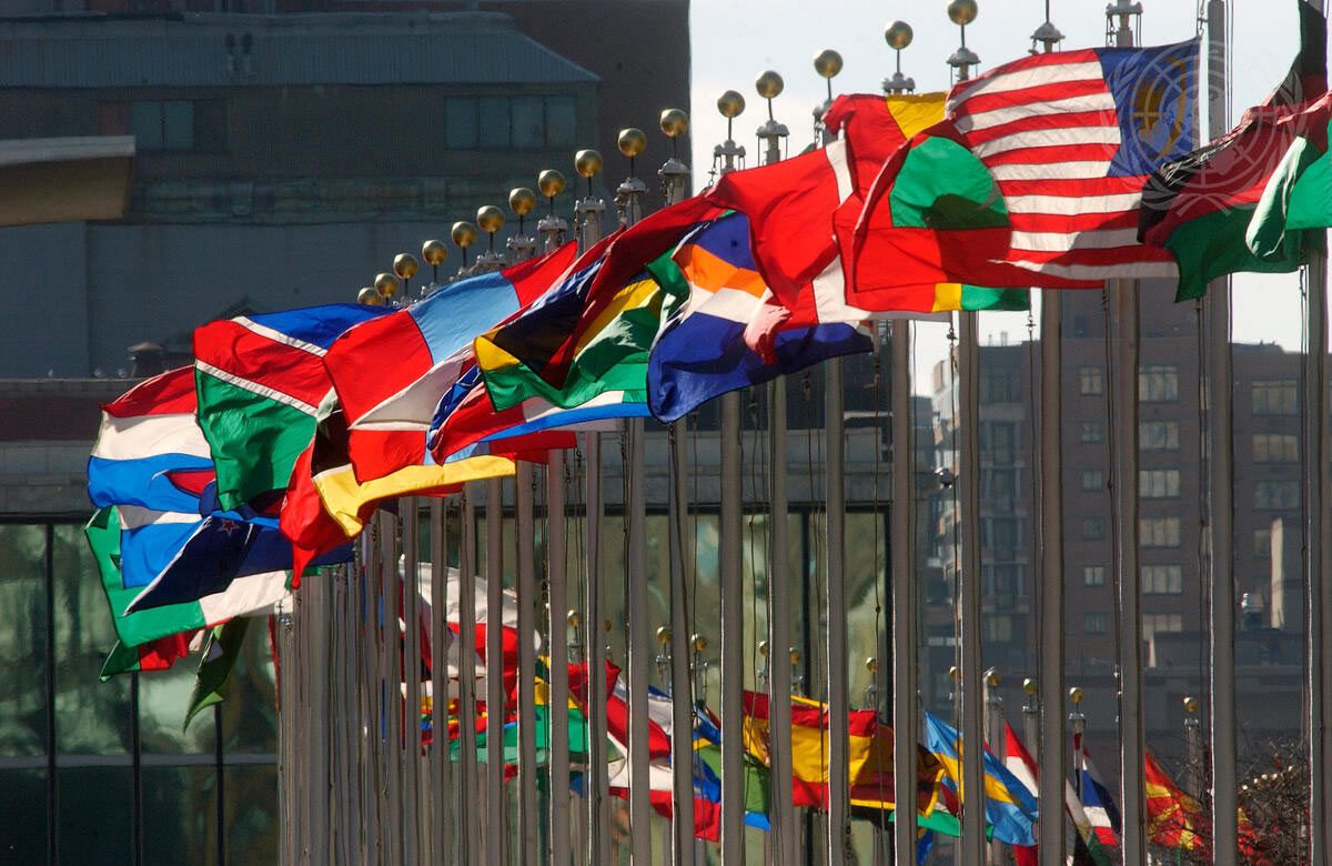 row of UN flags