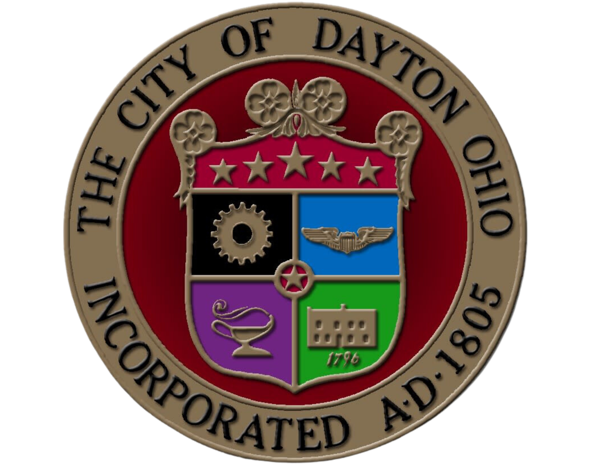 The flag of Dayton, Ohio, USA