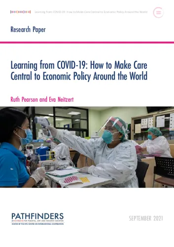 Front page of Learning from COVID-19: How to Make Care Central to Economic Policy Around the World