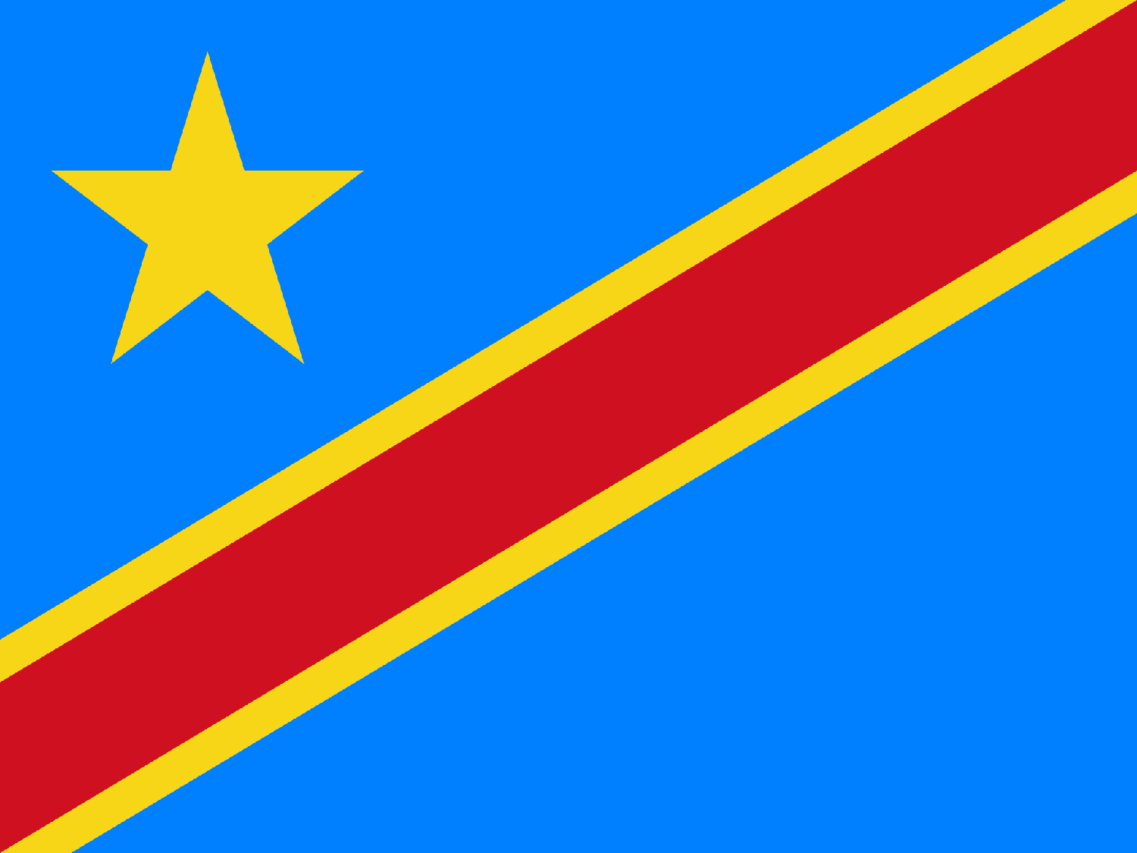 The flag of Democratic Republic of Congo
