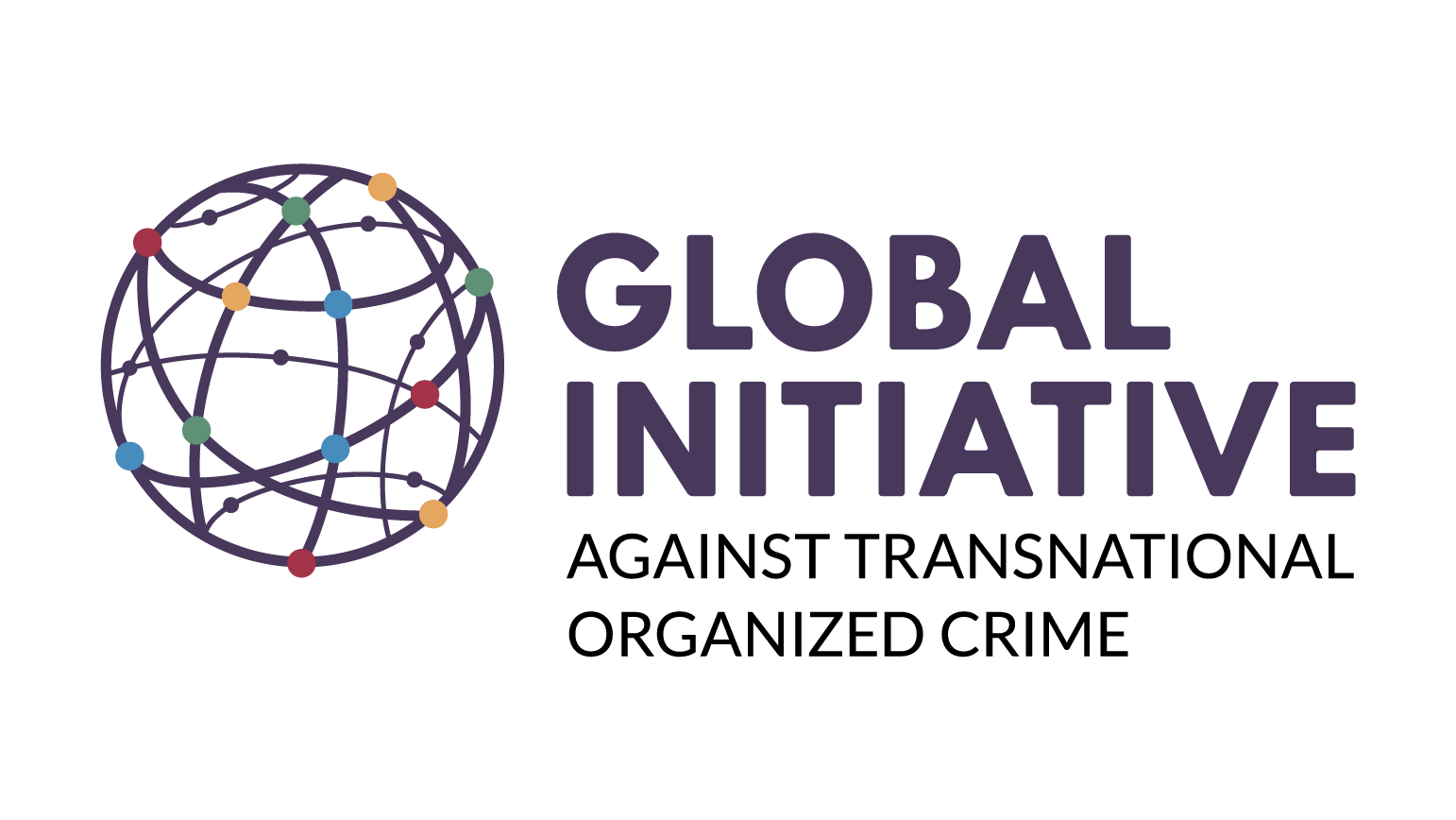 Logo for Global Initiative Against Transnational Crime, with globe on the left side