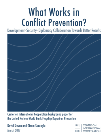 Front page of What Works in Conflict Prevention