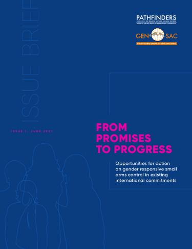 Front page of From Promises to Progress: Opportunities for action on gender responsive arms control in existing international commitments