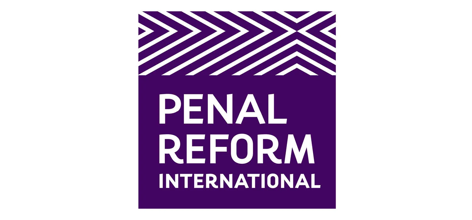Purple and white logo for Penal Reform International. White text on a purple background reads 