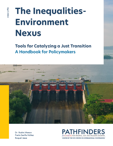 Front page of The Inequalities-Environment Nexus: Tools for Catalyzing a Just Transition