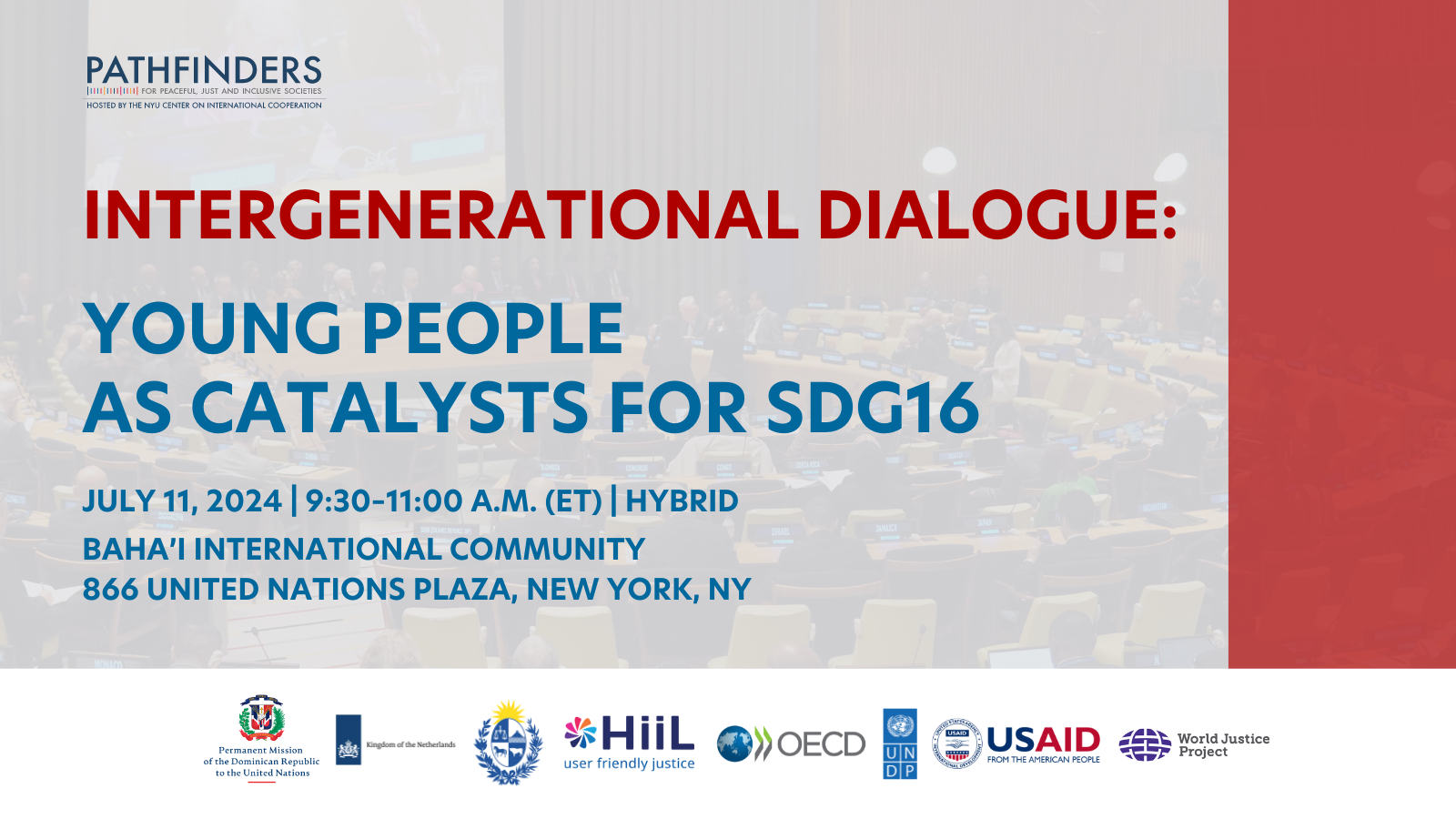 Front page of Intergenerational Dialogue: Young People as Catalysts for SDG16