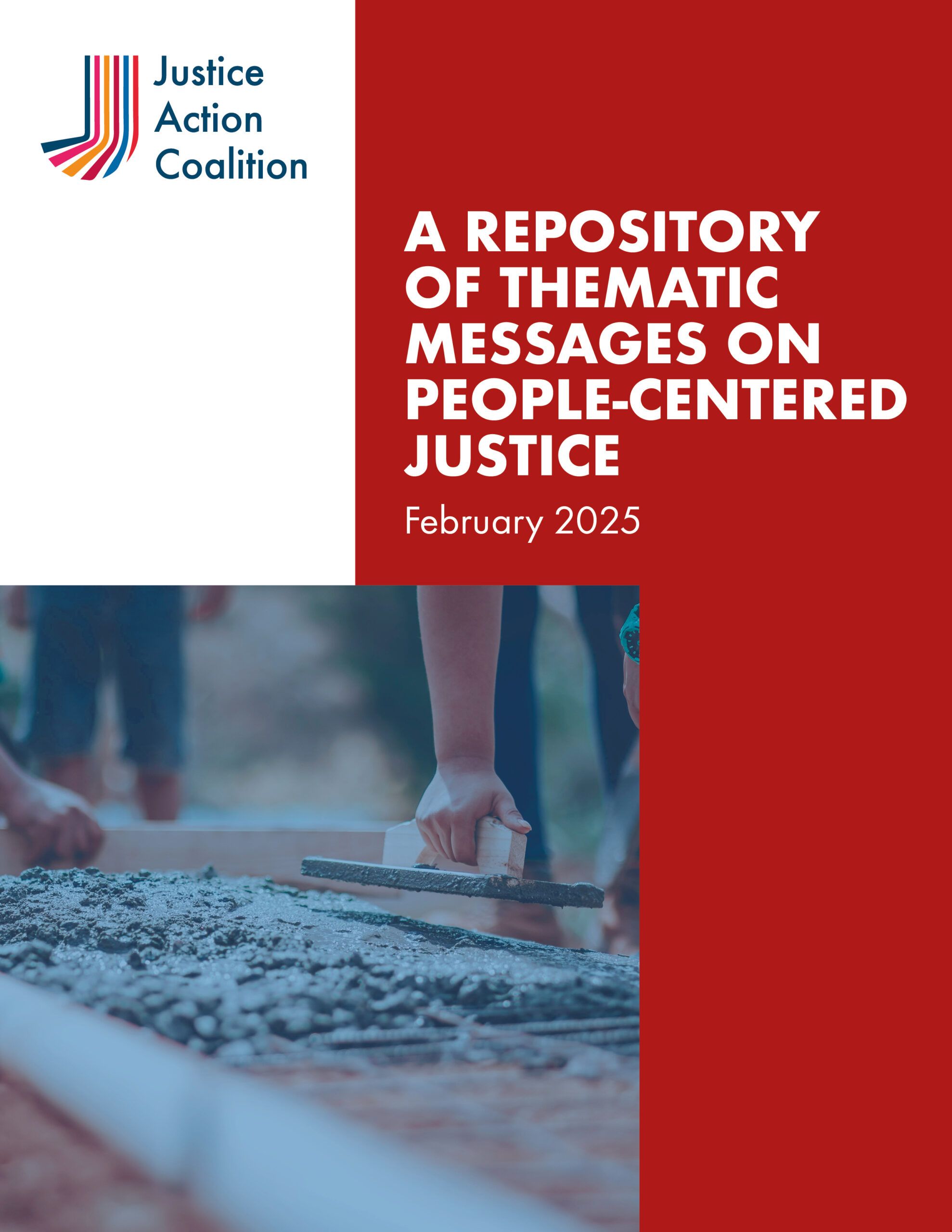 Front page of A Repository of Thematic Messages on People-Centered Justice