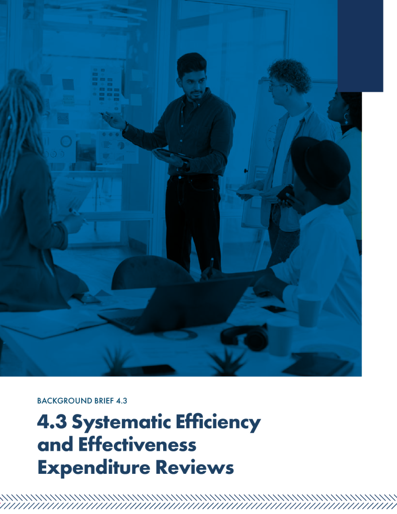 Front page of Justice Financing Framework: Background Brief 4.3 Systematic Efficiency & Effectiveness Expenditure Reviews