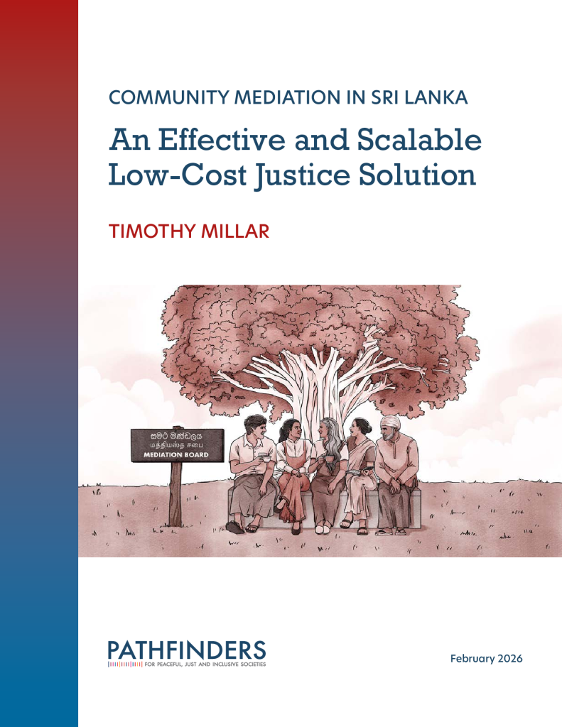 Front page of Community Mediation in Sri Lanka: An Effective and Scalable Low-Cost Justice Solution
