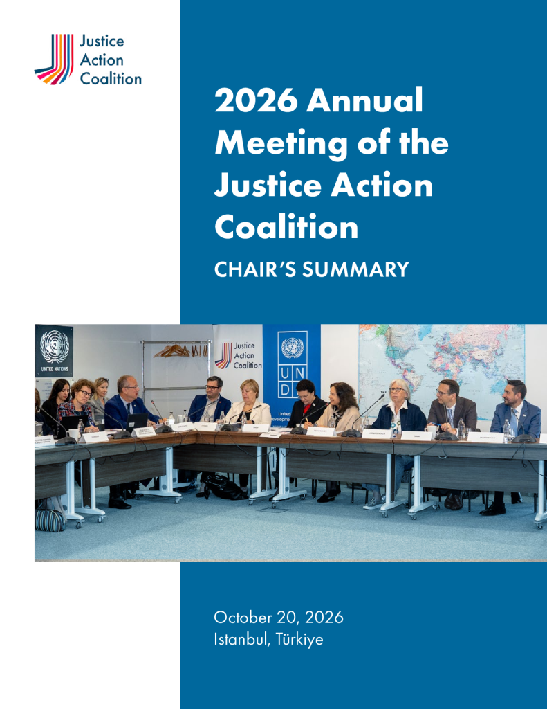 Front page of 2026 Annual Meeting of the Justice Action Coalition: Chair's Summary